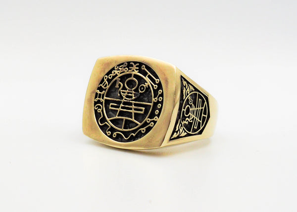 Secret Seal of Solomon Ring Brass Jewelry Size 6-15 BR-17
