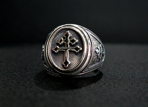 Cross Of Lorraine Magnum Ring, Magnum Foreign Legion Ring, French Ring 925 Sterling Silver Size 6-15