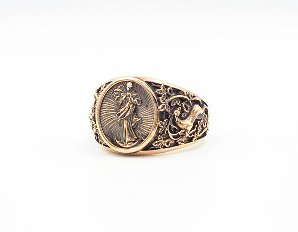 Catholic Virgin Mary Ring for Mens Women Brass Jewelry Size 6-15 BR-118