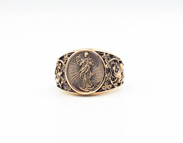 Catholic Virgin Mary Ring for Mens Women Brass Jewelry Size 6-15 BR-118