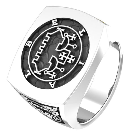 Belial sigil ring, Seal Sigil of Goetia Belial Ring, Amulet  Solomon Ring, Belial sigil jewelry 925 Sterling Silver Size 6-15