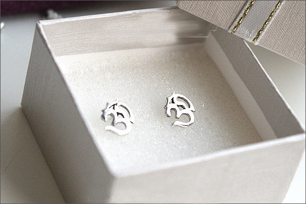 Ohm Earrings - 925 sterling silver ohm earring - yoga - tragus earring - tiny stud earring - ohm studs (E-33)