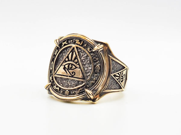 Ancient Egyptian Eye of Horus Symbol of Protection Ring Brass Jewelry Size 6-15