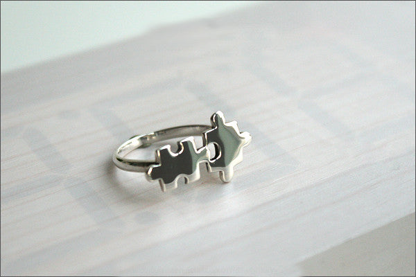 925 sterling Puzzle Ring,Silver ring,adjustable ring,free size ring, puzzle pieces,Jigsaw Puzzle ring, Silver ring  (R-102)