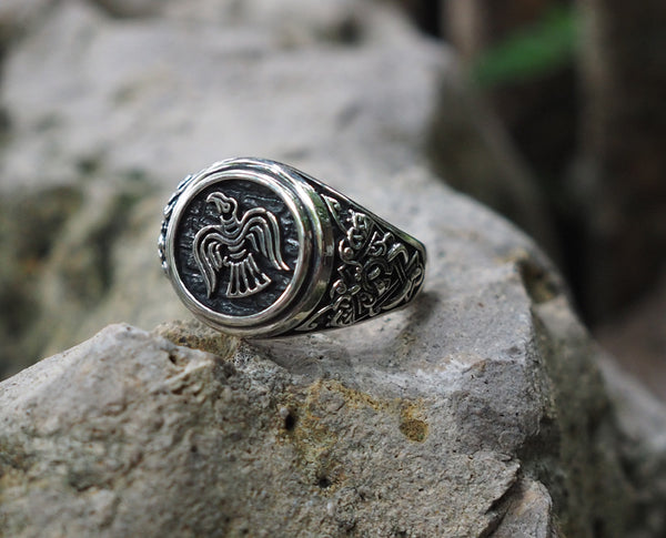 Viking Raven Ring, Raven Viking Ring, Norse Jewelry 925 Sterling Silver Size 6-15