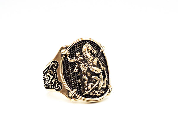 The Saint George Protection Mens Womens Brass Jewelry Size 6-15 BR-107