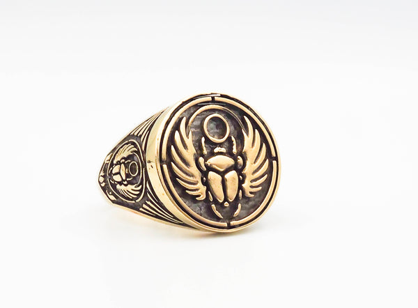 Egyptian Scarab Ring Ancient Egypt Brass Jewelry Size 6-15 BR-79
