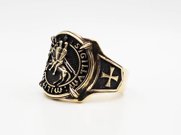 The Seal of Knights Templar Masonic Ring Brass Jewelry Size 6-15