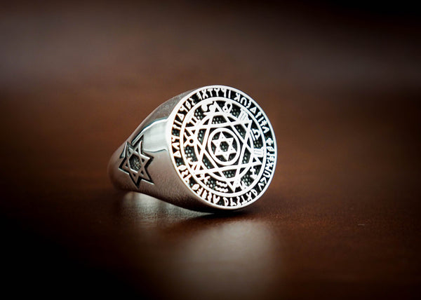 Hexagram Six-Pointed Star Star of David Seal Solomon Rings 925 Sterling Silver Size 6-15