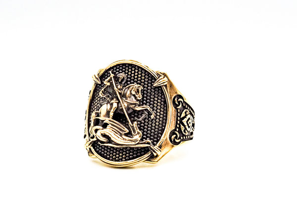 The Saint George Men's Ring Protection Mens Womens Brass Jewelry Size 6-15 BR-101