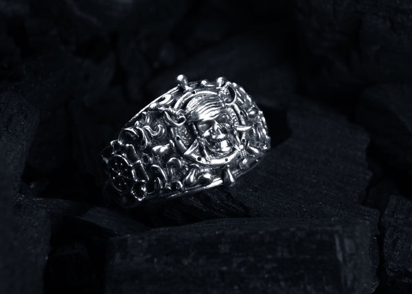 Pirate Skull Biker Ring 925 Sterling Silver Jewelry Size 6-15