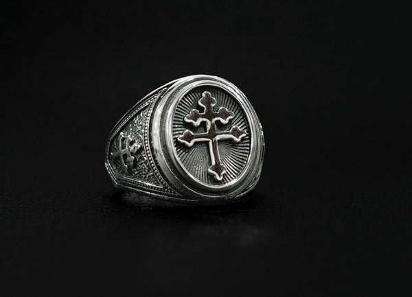 Cross Of Lorraine Magnum Ring, Magnum Foreign Legion Ring, French Ring 925 Sterling Silver Size 6-15
