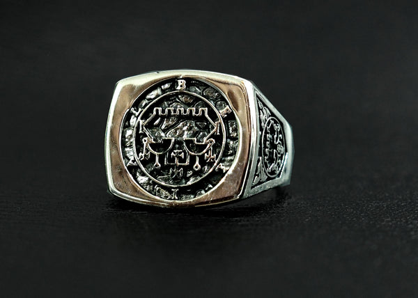 Belial sigil ring, Seal Sigil of Goetia Belial Ring, Amulet  Solomon Ring, Belial sigil jewelry 925 Sterling Silver Size 6-15