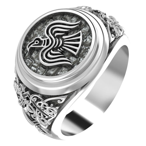 Viking Raven Ring, Raven Viking Ring, Norse Jewelry 925 Sterling Silver Size 6-15