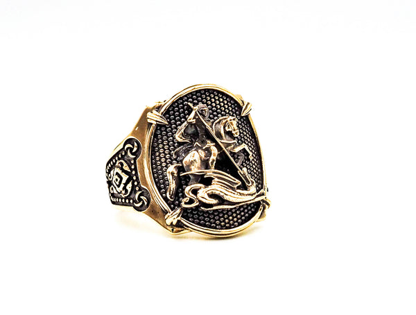 The Saint George Men's Ring Protection Mens Womens Brass Jewelry Size 6-15 BR-101