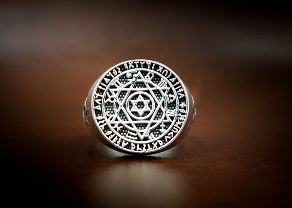 Hexagram Six-Pointed Star Star of David Seal Solomon Rings 925 Sterling Silver Size 6-15