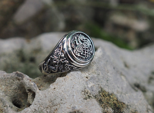 Sleipnir Ring, Odin's Steed Ring, Sleipnir (Steed of Odin) ring, Viking Ring, Norse Viking Jewelry 925 Sterling Silver size 6-15