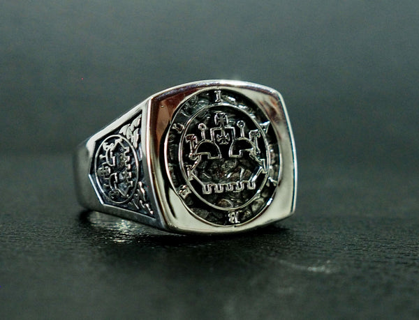 Belial sigil ring, Seal Sigil of Goetia Belial Ring, Amulet  Solomon Ring, Belial sigil jewelry 925 Sterling Silver Size 6-15