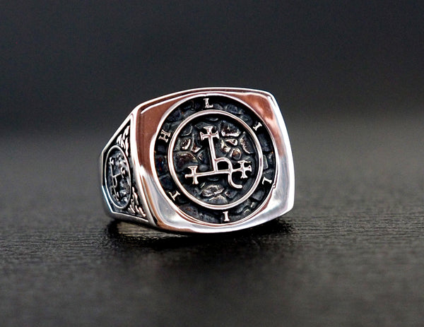 Lilith sigil ring, Seal Sigil of Lilith ring , 925 Sterling Silver Size 6-15