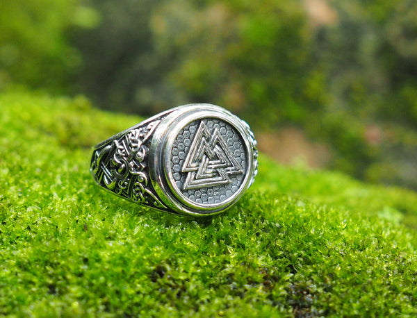 Valknut Ring, Valknut Viking Ring, Norse Scandinavian Jewelry 925 Sterling Silver Size 6-15