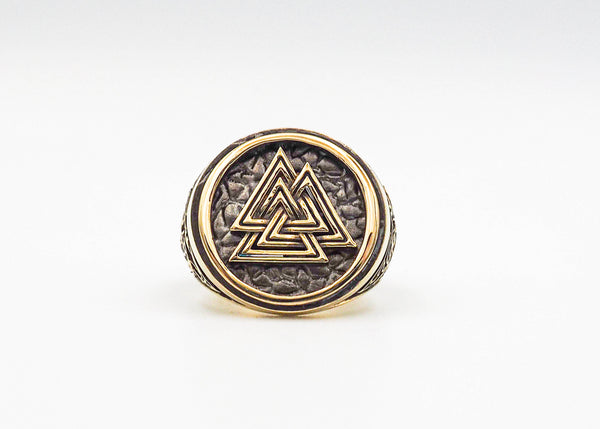 Valknut Ring Viking Scandinavian Norse Brass Jewelry Size 6-15 BR-77