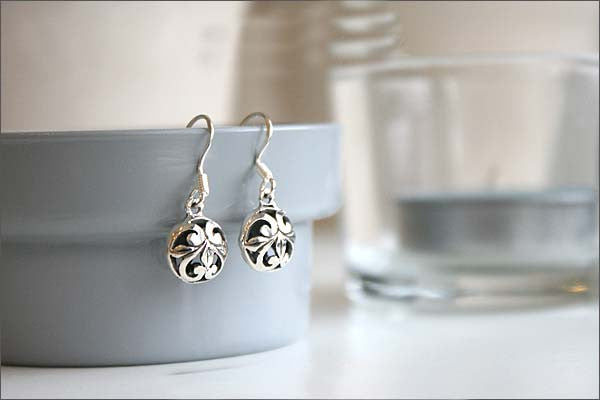 Heart Earrings - 925 Sterling Silver - Silver  earrings -  Love earrings Gift Idea Rocker Gothic Woman Jewelry (E-11)