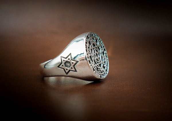 Hexagram Six-Pointed Star Star of David Seal Solomon Rings 925 Sterling Silver Size 6-15