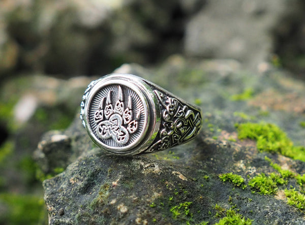 Bear Paw ring, Bear Paw Slavic Ring, Viking Ring 925 Sterling Silver Sz. 6-15
