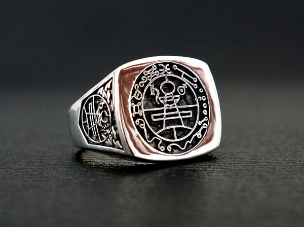 Seal of Solomon Ring, Secret Seal of King Solomon ring 925 Sterling Silver Size 6-15