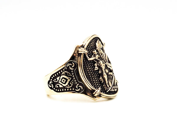 The Saint George Protection Mens Womens Brass Jewelry Size 6-15 BR-107