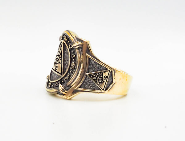 Ancient Egyptian Eye of Horus Symbol of Protection Ring Brass Jewelry Size 6-15