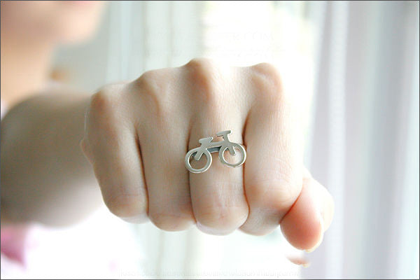 925 Sterling Silver Bicycle Ring - Silver Bicycle Jewellery - Bicycle Lover Fans, Bike Ring, Silver ring, bicycle ring, bicycle (R-101)