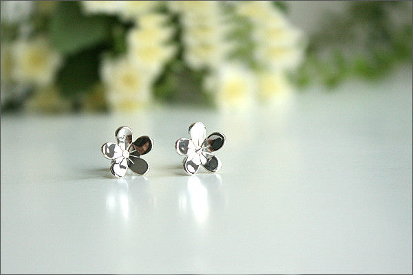 clover stud earrings - 925 sterling silver lucky clover stud earrings (E-23)