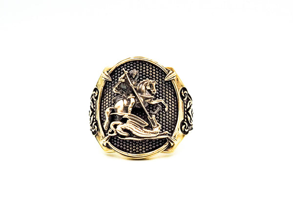 The Saint George Men's Ring Protection Mens Womens Brass Jewelry Size 6-15 BR-101