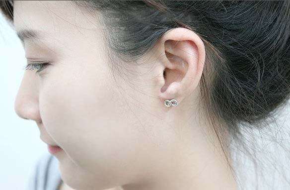 Infinity Earrings - Infinity Stud Earrings  - 925 Sterling Silver - Silver  earrings -  Love earrings Gift Idea  Woman Jewelry (E-13)