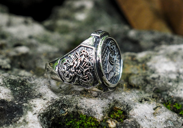 925 Sterling Silver Owl Animal Bird Ring Nordic Celtic Viking Norse Jewelry Size 6-15