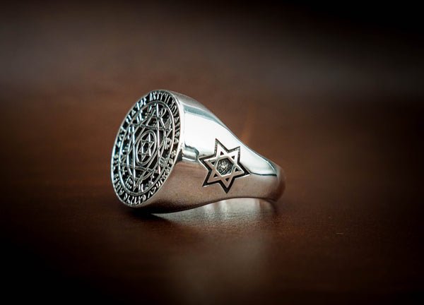 Hexagram Six-Pointed Star Star of David Seal Solomon Rings 925 Sterling Silver Size 6-15