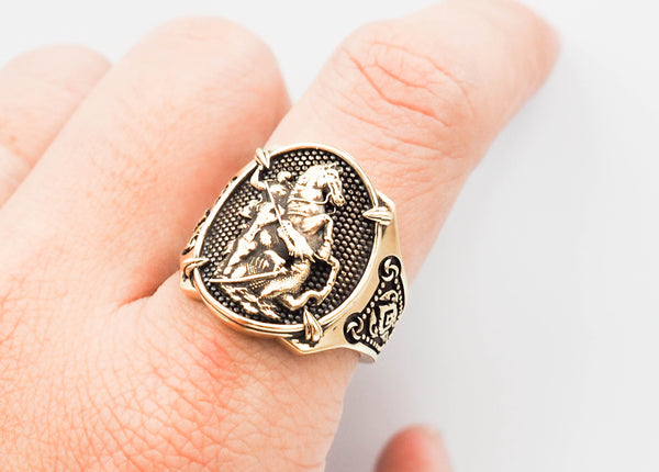 The Saint George Protection Mens Womens Brass Jewelry Size 6-15 BR-107
