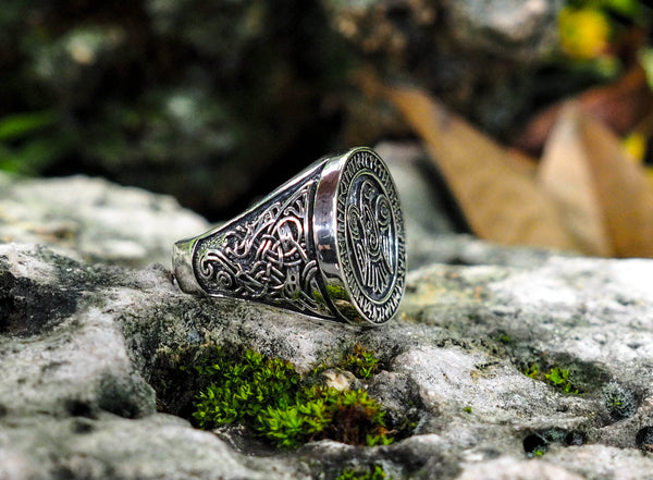 925 Sterling Silver Odin Ravens Viking Ring Nordic Celtic Viking Norse Jewelry Size 6-15