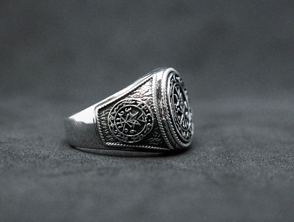 Seal Of Lilith Sigil Of Lucifer Ring, Seal Of Lilith Amulet Ring 925 Sterling Silver Size 6-15