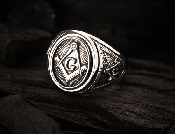 Free mason Masonic Ring, Freemason Master Ring 925 Sterling Silver Size 6-15