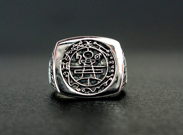 Seal of Solomon Ring, Secret Seal of King Solomon ring 925 Sterling Silver Size 6-15