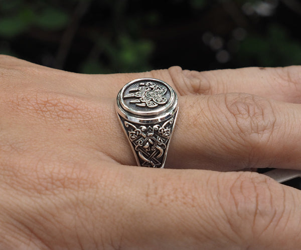 Bear Paw ring, Bear Paw Slavic Ring, Viking Ring 925 Sterling Silver Sz. 6-15