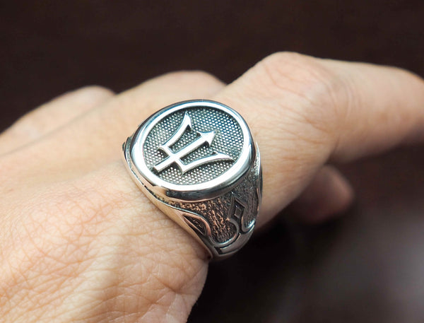 Poseidon Trident Rings 925 Sterling Silver Size 6-15