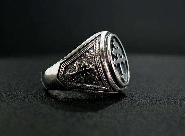 Cross Of Lorraine Magnum Ring, Magnum Foreign Legion Ring, French Ring 925 Sterling Silver Size 6-15