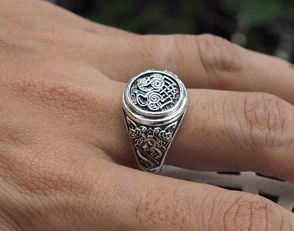 Sleipnir Ring, Odin's Steed Ring, Sleipnir (Steed of Odin) ring, Viking Ring, Norse Viking Jewelry 925 Sterling Silver size 6-15
