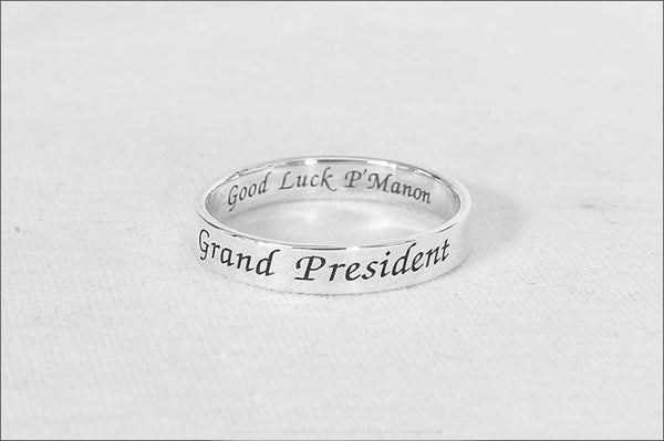 Engraved Ring - Custom Stamped Ring - Name Ring -  Promise Ring - 925 Sterling Silver 4 mm (RB-1)