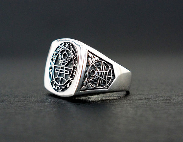 Seal of Solomon Ring, Secret Seal of King Solomon ring 925 Sterling Silver Size 6-15
