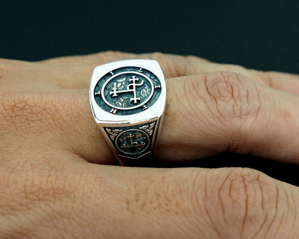 Lilith sigil ring, Seal Sigil of Lilith ring , 925 Sterling Silver Size 6-15