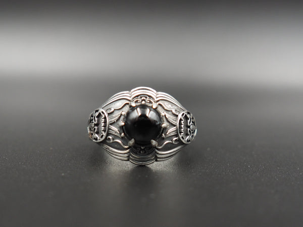 Onyx Sigil of Goetia Belial Lesser Key of Solomon Ring 925 Sterling Silver Size 6-15